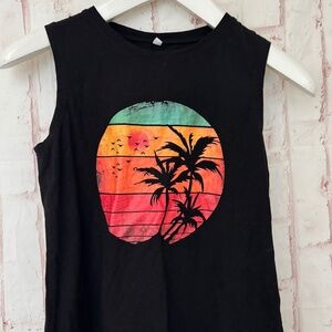 Sleeveless Palm Tree Sunset Tank